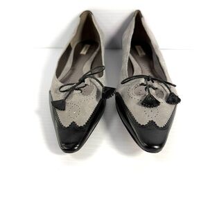 Caroline Suede Women's Black and Gray Flats